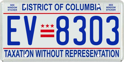 DC license plate EV8303