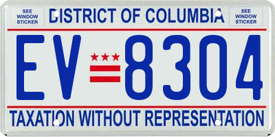 DC license plate EV8304