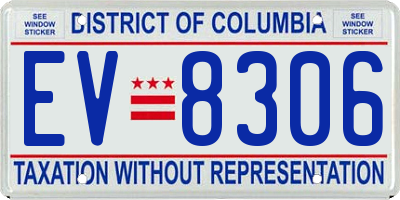 DC license plate EV8306