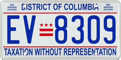 DC license plate EV8309