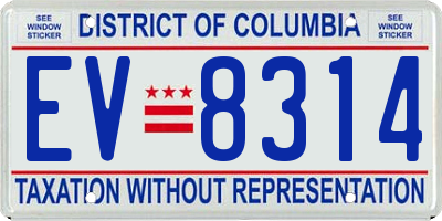 DC license plate EV8314