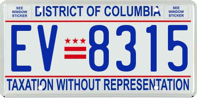 DC license plate EV8315
