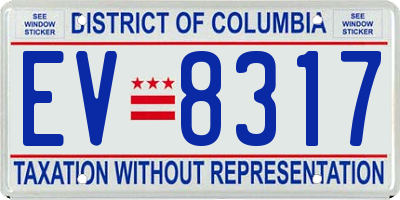 DC license plate EV8317