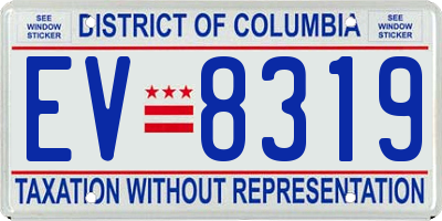 DC license plate EV8319