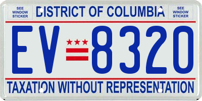 DC license plate EV8320
