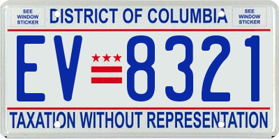 DC license plate EV8321