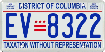 DC license plate EV8322