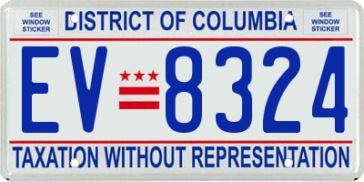 DC license plate EV8324