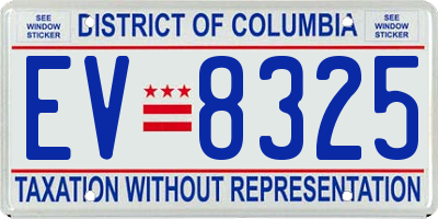 DC license plate EV8325