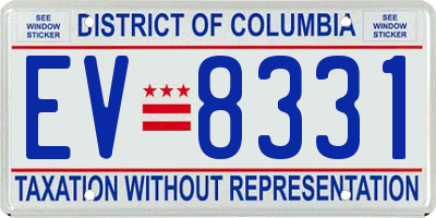 DC license plate EV8331