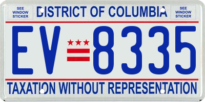 DC license plate EV8335