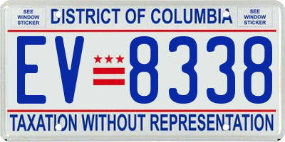 DC license plate EV8338