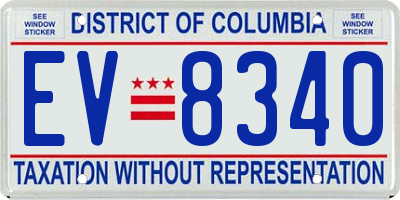 DC license plate EV8340