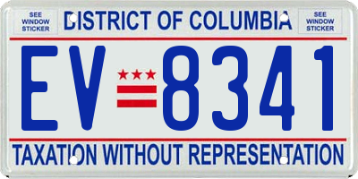 DC license plate EV8341