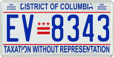 DC license plate EV8343