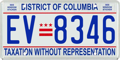 DC license plate EV8346