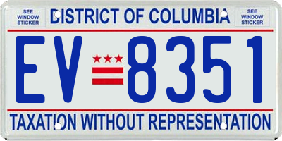 DC license plate EV8351