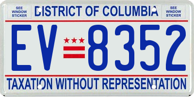 DC license plate EV8352