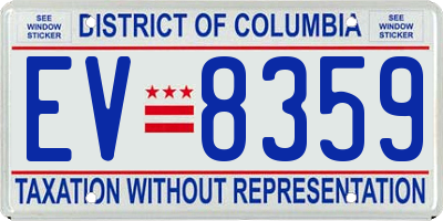 DC license plate EV8359