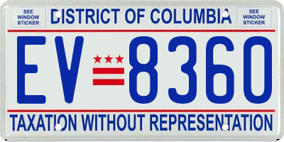 DC license plate EV8360