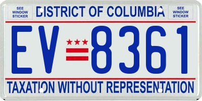 DC license plate EV8361