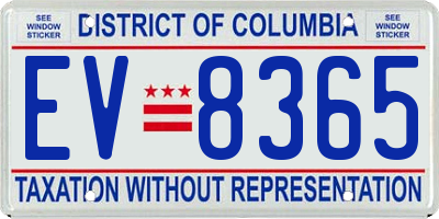 DC license plate EV8365