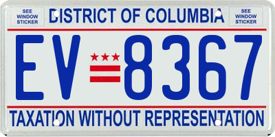 DC license plate EV8367