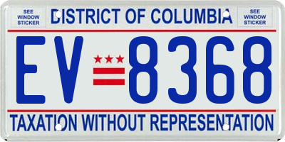 DC license plate EV8368