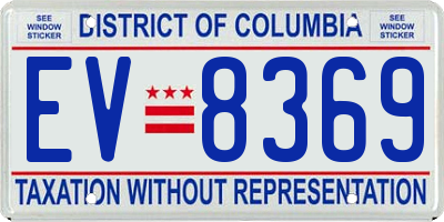 DC license plate EV8369