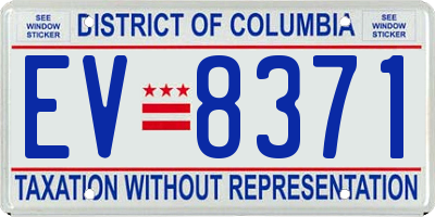 DC license plate EV8371