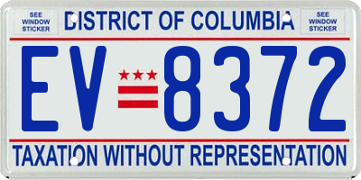 DC license plate EV8372