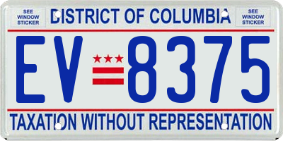 DC license plate EV8375