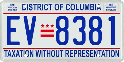 DC license plate EV8381
