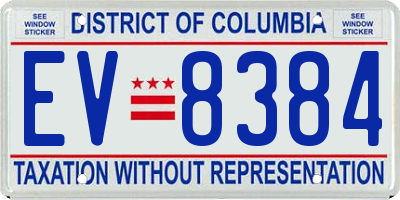 DC license plate EV8384
