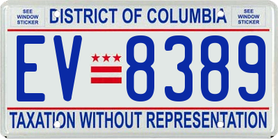 DC license plate EV8389