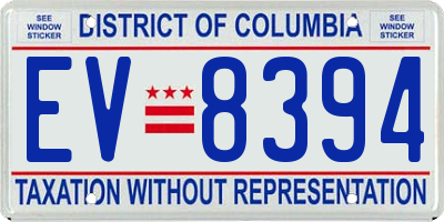 DC license plate EV8394