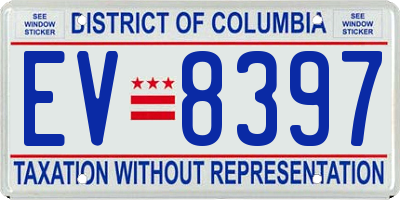 DC license plate EV8397