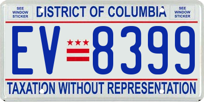 DC license plate EV8399