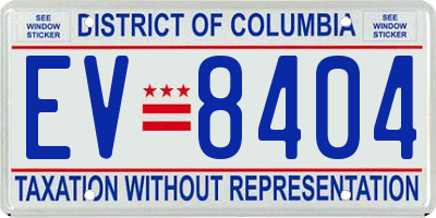 DC license plate EV8404