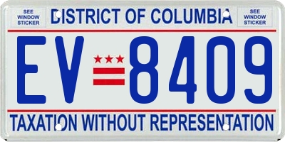 DC license plate EV8409