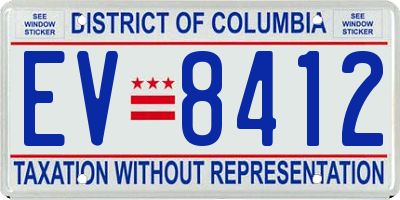 DC license plate EV8412