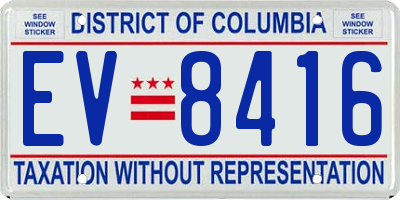 DC license plate EV8416