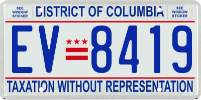 DC license plate EV8419