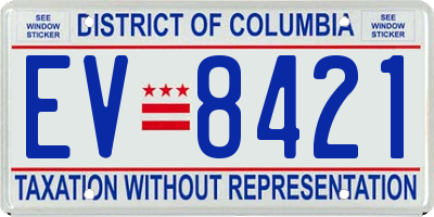 DC license plate EV8421