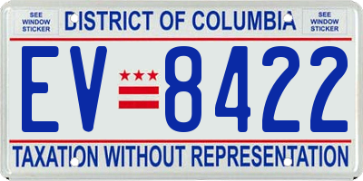 DC license plate EV8422