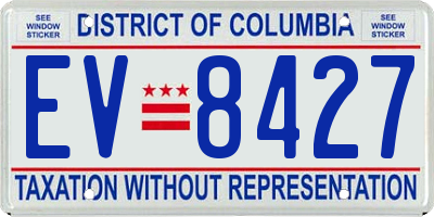 DC license plate EV8427