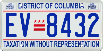 DC license plate EV8432