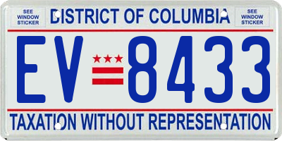 DC license plate EV8433