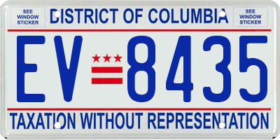 DC license plate EV8435