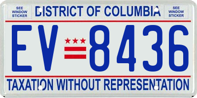 DC license plate EV8436